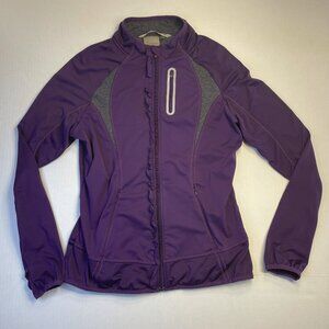 Athleta Jacket Womens Medium Purple Prevail Running Athletic Full Zip Reflective